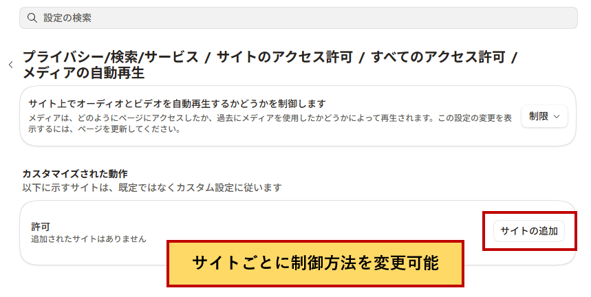サイトを追加